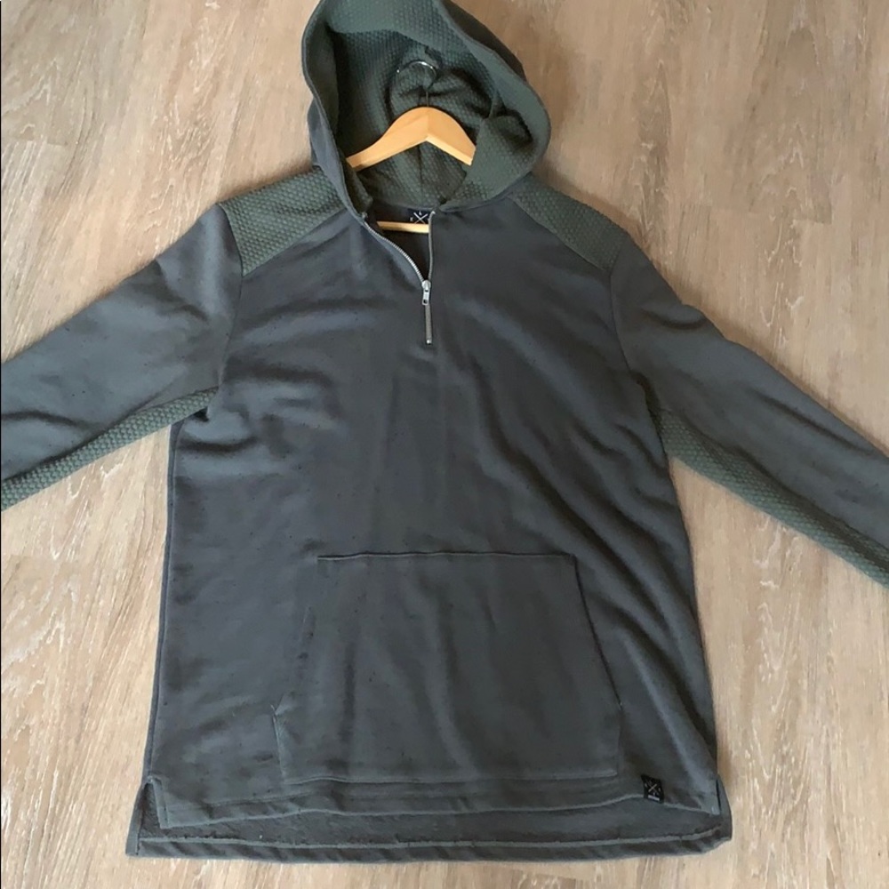 Dark Green, Half Zip/Pullover Hoodie. Worn once.